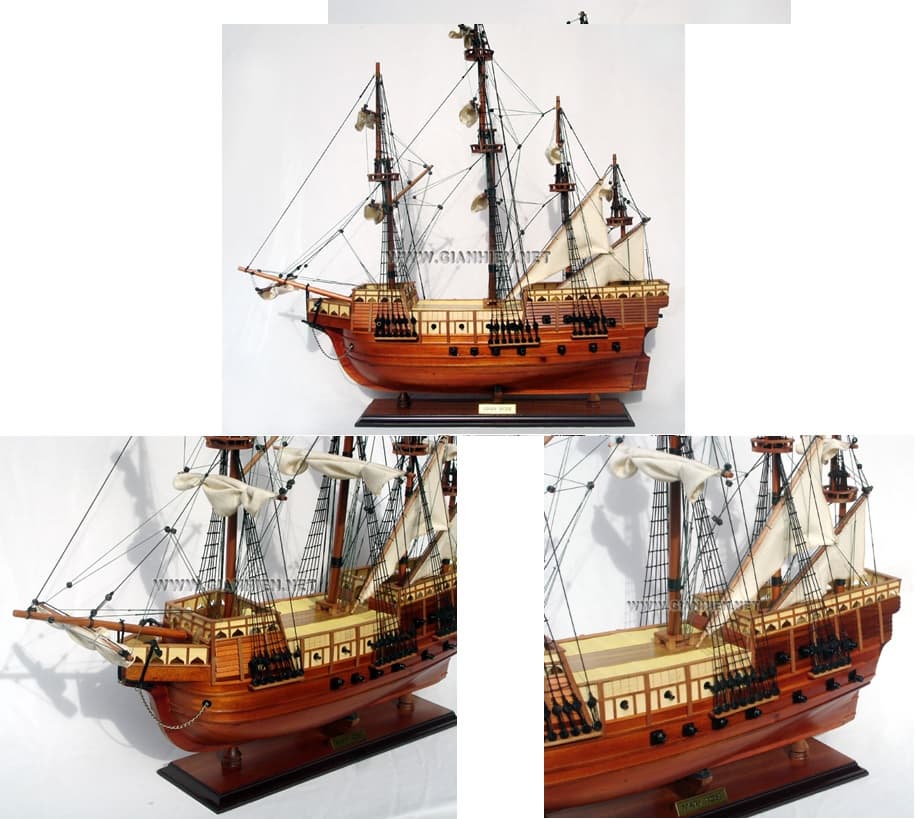 WOODEN MARY ROSE  MODEL TALL SHIP